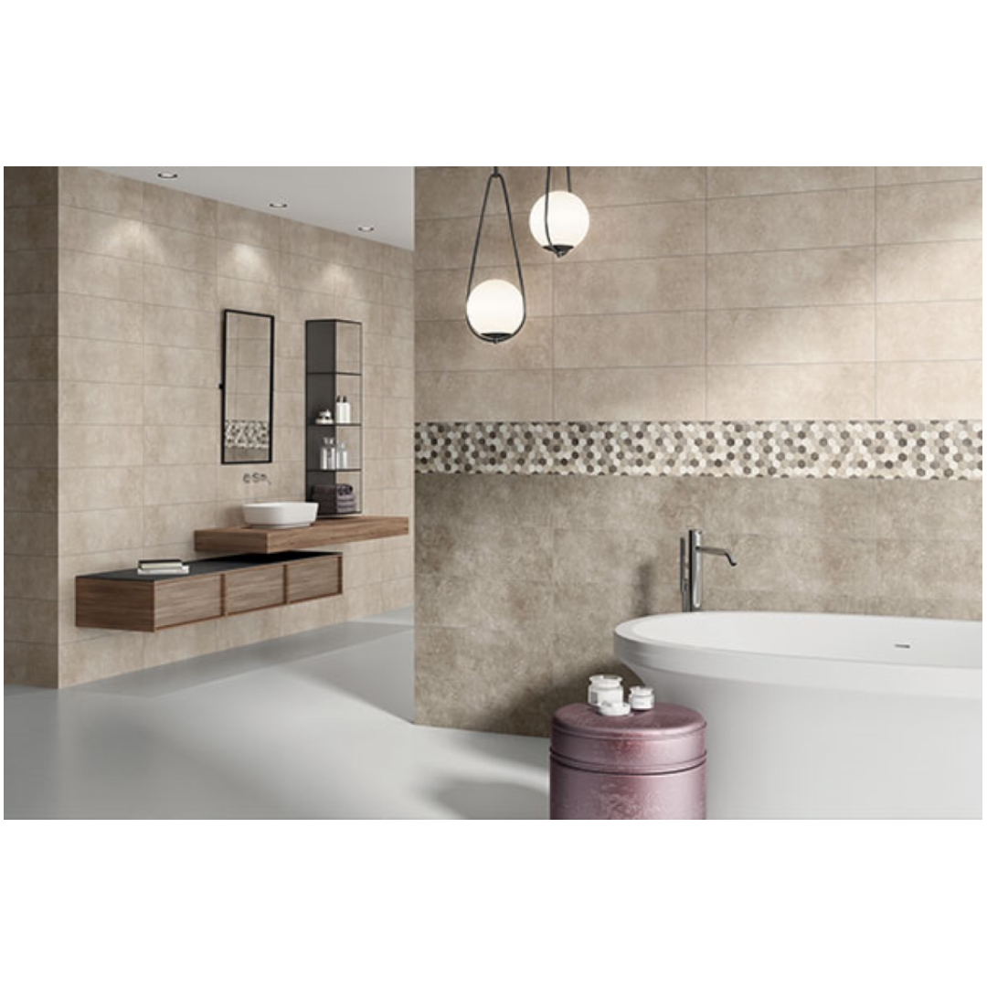Decor Hexagone Gris foto Decor Hexagone Gris 22x66 Πλακάκι Τοίχου