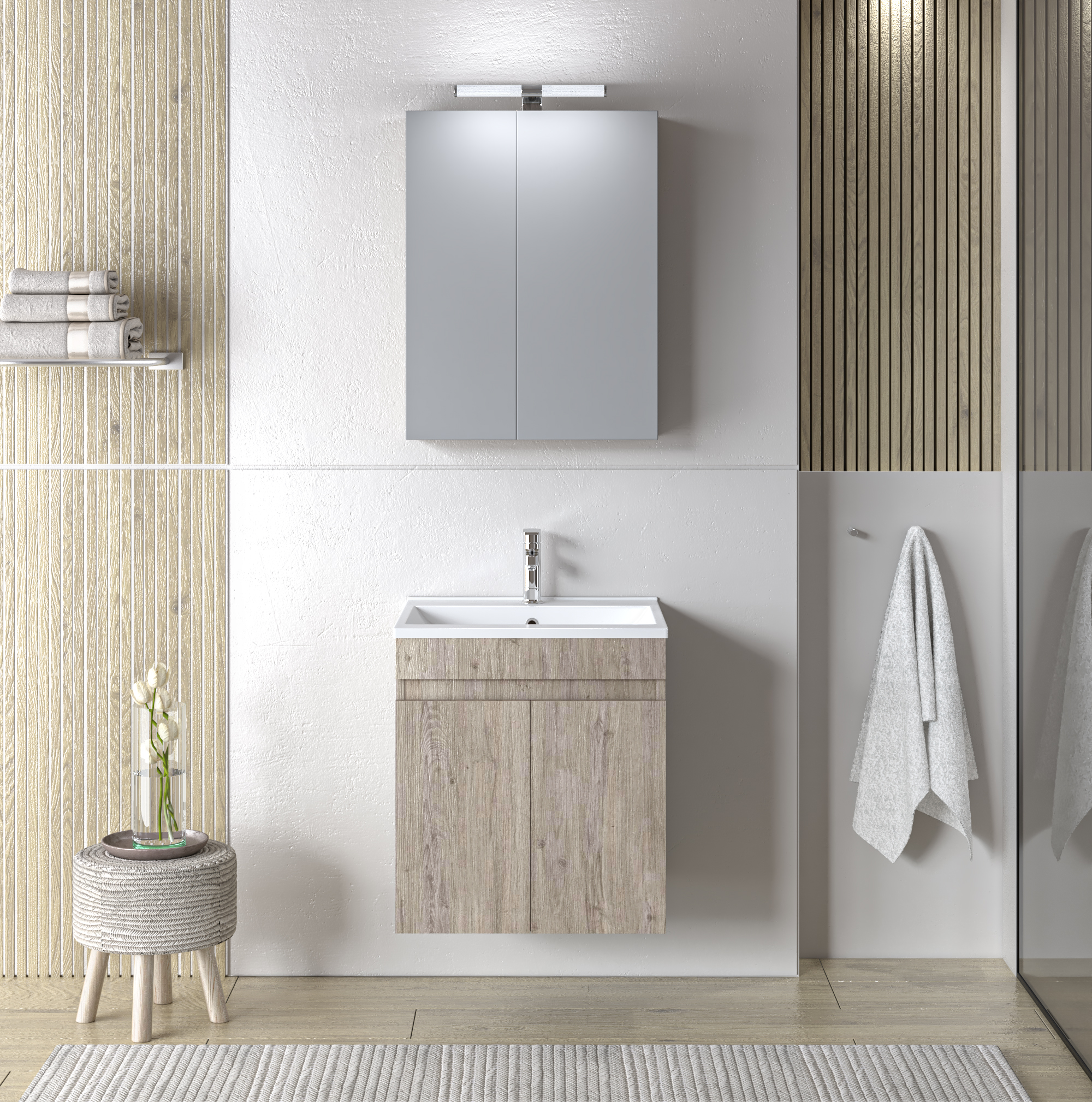 OMEGA BEIGE OAK 50 Omega Beige Oak 50 Έπιπλο Μπάνιου